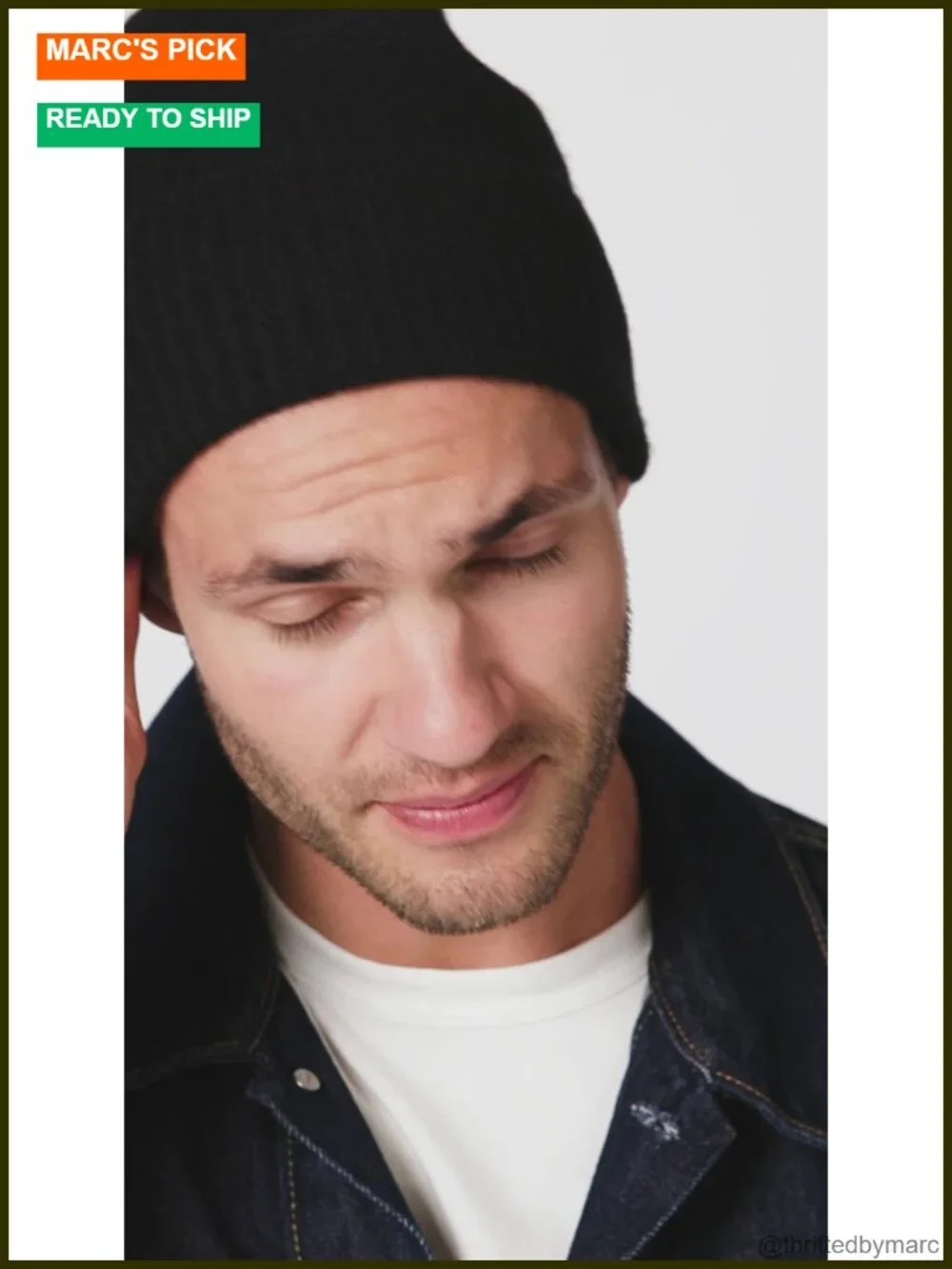 100% Cashmere Ribbed Beanie, Stretch Fit, Pull-On, Unisex Adult